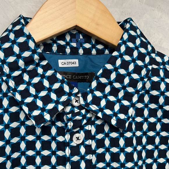 Vince Camuto Men Classic Fit All Over Print Long Sleeves Casual Shirt - Picture 3 of 6